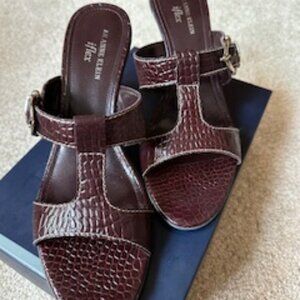 Anne Klein | Women's Zeek Brown Leather Sandal (Size 11M) - NEVER WORN